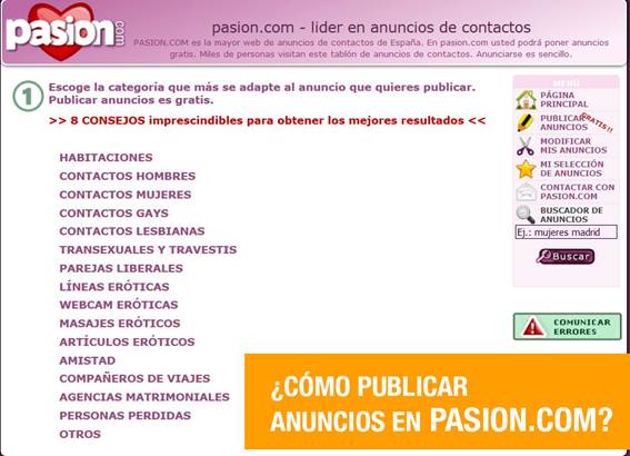 Descarte falda Ánimo Publicar anuncios en Pasion.com - GolemJob.com